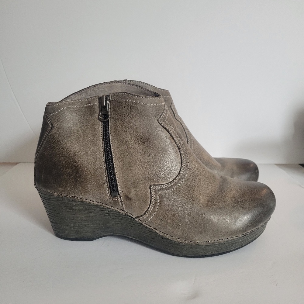 Dansko Veronica Leather Wedge Ankle Boots
